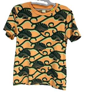 Scotch and Soda Boys Orange T-Shirt with Shellfish Print (sz 12/ 152 cm)